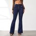 Women's Clothing Women's Stretchy Slim Fit High Waist Bootcut Jeans With Button Details - Flattering & Comfortable Stretchy Slim Fit High Waist_ecoleips.com
