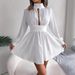 Ins Style Real Shot Spring Summer Sexy Hollow Waist Cinching Flared Dress Independent Station_ecoleips.com