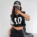 Summer Slim Fit Sports Uniform Top for Women Sexy Patchwork Satin Short Sleeve Hot Girl Design European And American Style_ecoleips.com