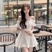 Tea Break French Style Pure Desire White Off-shoulder Short-sleeve Dress For Women, New Summer Model With Ruffled A-line_ecoleips.com