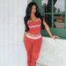 French Style Women's Fashion Sexy Polka Dot Vest Top And Color Block Low Waisted Trousers Set European American Style Summer New Arrivals_ecoleips.com