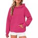 Women's Casual Stripe Hooded Long Sleeve Sweatshirt - Loose Fit Pullover With Pockets, Soft Polyester Blend, Trendy Streetwear For Autumn Winter_ecoleips.com