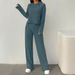 Women's Clothing New Knitted Long Sleeved Suit For Women With Hooded Sweatshirt And Loose Trousers Street Style Home Two Piece Suit_ecoleips.com