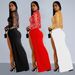 Women's Clothing Fashion Women's Hot Diamond Sexy Hollow Long Sleeved Slit Dress_ecoleips.com