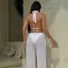 Solid Color Bikini Set 3-Piece Beachwear - Sexy High-Waisted Bottoms & Cover-Up Pants For Vacation_ecoleips.com