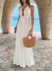 Elegant Solid Strapless Long Dress Women Formal Evening Vacation Party Wear_ecoleips.com