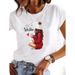 European And American New Year Merry Tree Christmas Gift Plus Size Round Neck Modified Short Sleeve T-Shirt For Women_ecoleips.com