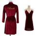 Voya Bride's Women's Robe, Nightgown, Sleepwear, Gold Velvet Slip Dress_ecoleips.com