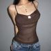 2025 Cross-Border European And American Style Spring New Women's Solid Color Slim Street Fashion Camisole Mesh Backless_ecoleips.com
