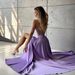 Verve 2025 Spring New Women's Spaghetti Strap Backless Sexy Split Evening Party Banquet Dress_ecoleips.com