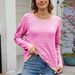 Women's Fashion Striped Knit Sweater With Contrast Color Trim, Loose Fit Long Sleeve Pullover Top For Casual Streetwear_ecoleips.com