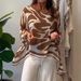 Women's Relaxed Fit Printed Woven Shirt Long Sleeve round Neck Boho Casual Blouse_ecoleips.com