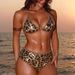 Leopard Sequin Two Piece Swimsuit Ruffled Edges European American Style Bikini Women's Cross Border Fashion 2026_ecoleips.com