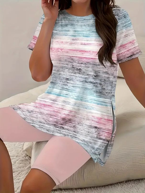 Women's Clothing New Style Sleeveless Two Piece Suit Female Thin Printed Casual Suit_ecoleips.com