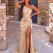 TW898 Women's One Shoulder Asymmetrical Neckline Slim Fit Bodycon Long Dress Pleated Satin Elegant And Sophisticated European American Style Cross Border_ecoleips.com
