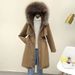 Women's Long Winter Parka Coat With Detachable Faux Fur Hood, Warm Quilted Down Jacket, Loose Fit Oversized Outerwear For Cold Weather_ecoleips.com