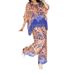 Women's Clothing fashion printed round neck loose wide leg pants casual two piece suit_ecoleips.com