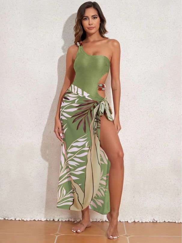 Women's Clothing Slimming Printed Swimsuit Tummy Control Fashionable Hot Spring Summer Sexy Swimwear Sun Protective One-Piece_ecoleips.com