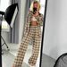 European And American Autumn New Cotton Plaid Sleeve Long Pants Loose Wearable Pajama Set Cross-Border Homewear For_ecoleips.com