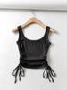 New Arrival Girls Casual Solid Colour Two Side Drawstring Vest Folds Shirring Sexy Tank&Camis_ecoleips.com
