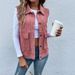 Women's Clothing Fashion Casual Personality Stylish Casual Corduroy Vest With Flap Pockets - Lightweight Layering Piece For Women, Pink, S/M/L_ecoleips.com