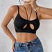 Sexy Hollow Out Cropped Tank Top Women's Halter Neck Bralette Hot Girl Fashion Top_ecoleips.com