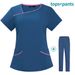 Women's Beauty Salon Beautician Dental Oral Isolation Clothing Protective Clothing Short-sleeved Trousers Elastic Quick-drying Work Clothes_ecoleips.com