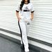 Women's Summer Sports Casual Pants Set GK Letter Print Short Sleeve T-Shirt And Pants Outfit_ecoleips.com