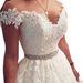 New Luxury Long Sleeve Noble White Elegant Mid Waist A Line V Neck Chinese Short Wedding Dress_ecoleips.com