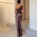 Cross-border Foreign Trade European And American 2025 New Solid Color Asymmetrical Neck Sleeveless Open-back_ecoleips.com