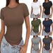 Slim Fit Women's T-Shirt round Neck Sexy Summer Top European American Style Women's Clothing_ecoleips.com