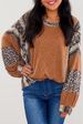 Women's Clothing Women's Casual Color Block Striped Crew Neck Padded Sleeve Sweatshirt Autumn/Winter Top Style_ecoleips.com
