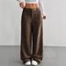 Corduroy High-Waisted Wide-Leg Pants For Women – Relaxed Fall/Winter Trousers With Front & Back Pockets (S-XXL)_ecoleips.com