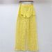 Pink Lace Splicing Heavy Hot Diamond Wide Leg Pants For Women High Waist Slim Drape High End Straight Casual Pants_ecoleips.com