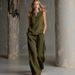 Women's Clothing Women's Elegant V Neck Black Trim Suit Sleeveless Simple Comfortable Spring Summer For Formal & Casual For Women_ecoleips.com
