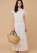 Women's Clothing French Lace Two-Piece Set – Embroidered Blouse & Midi Skirt (One Size, Beige)_ecoleips.com
