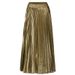 Women's Clothing Spring and Summer New Pleated Skirt Long Skirt Large Size High Waist Large Swing Golden Beach Skirt Women_ecoleips.com