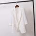 Stylish Plus Size Women's Blazer Casual Loose Fit Office Wear Korean Style Jacket With Polo Collar (Black/White/Yellow)_ecoleips.com