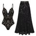 Women's One Piece Swimsuit Deep V Neck Push up Backless Long Overdress European American Style Factory Made Cross Border New_ecoleips.com