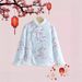 girl Vintage Floral Large Jacket For Women, Winter New Ethnic , Buttoned, Fleece-Lined, Thickened Cotton Coat, National_ecoleips.com