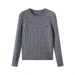 Women's Clothing College Style Round Neck Thick Sweater Tops For Women Autumn And Winter Design Embroidery Twisted Knit Sweater Inner Bottoming Coat_ecoleips.com
