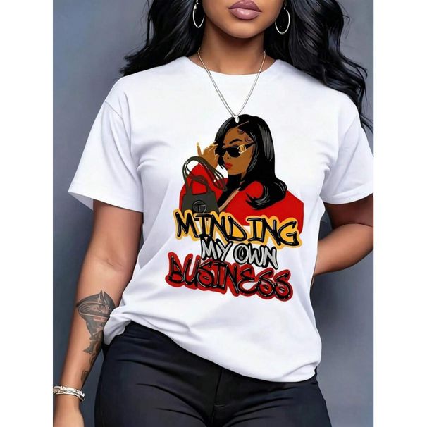 European Size 1PC 100% Cotton Women's T-Shirt Stylish round Neck Design Comfortable Fabric for Women_ecoleips.com