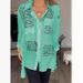 Women's Spring And Summer Fashion Printed Loose Tuxede Shirt_ecoleips.com