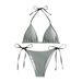 Sexy Backless Bikini Set – High-Cut Cheeky Bottoms & Adjustable Straps (Trendy & Flattering For Beach & Pool)_ecoleips.com