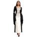 2025 European And American Style Square Neck Flared Sleeve Long Dress Gothic Retro Women's Clothing Medieval Court Gown_ecoleips.com