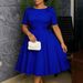 K New Fashionable And Elegant Dress, Round Neck Short Sleeved Dress_ecoleips.com
