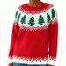 "Christmas Tree Knit Sweater Women's - Festive Jacquard Pullover (S-XXXXL, Round Neck, Acrylic Blend, Cozy Holiday Party Wear)"_ecoleips.com