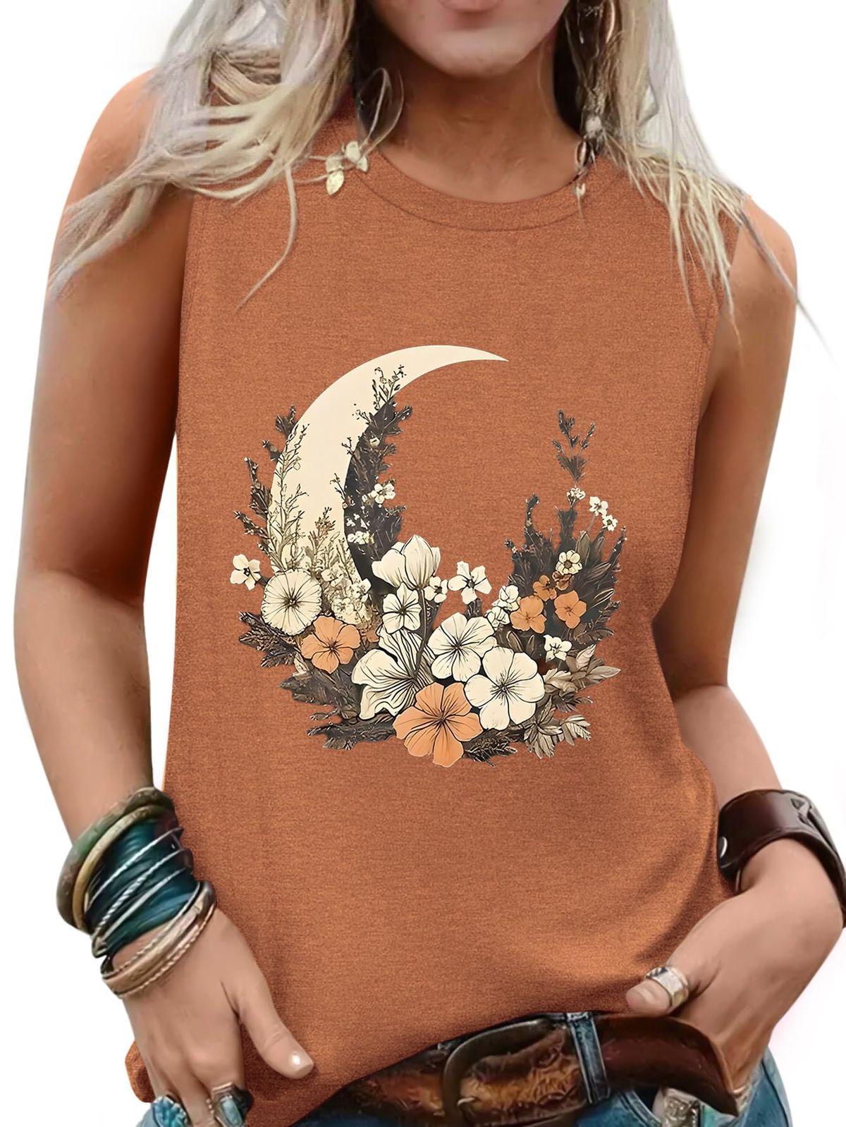 LUXVEER Sleeveless Tank Tops For Women 2026 Summer Casual Blouses Graphic Tees Loose Fit Crewneck Vacation Outfits Shirts_ecoleips.com