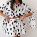 Women's clothing Trade Casual Love Print Elegant Lapel Slit Long Sleeve Suit Pants_ecoleips.com
