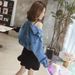 Women's Korean Style Cropped Denim Jacket - Oversized Casual Spring/Fall Jacket For Petite Girls (Blue, S-XL)_ecoleips.com